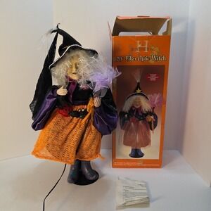 Halloween Witch Vintage Huntington Fiber Optic 20" Witch Lighted  WORKS